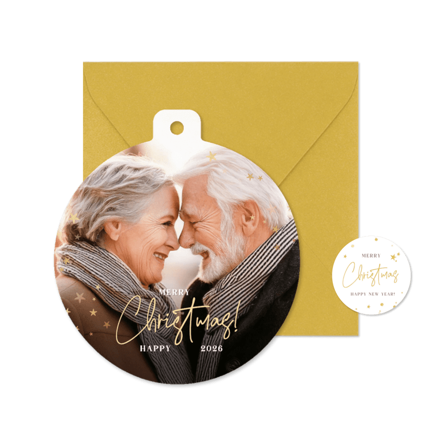 Fotokarte Weihnachtskugel Christbaumschmuck - Karteneindruck