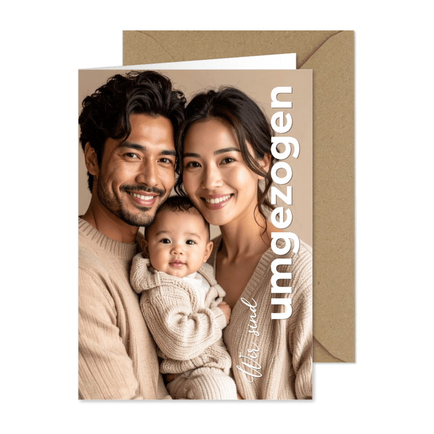 Fotokarte 'Wir sind umgezogen' Adressänderung - Karteneindruck