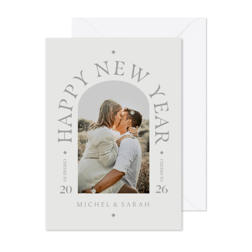 Fotokarte zu Neujahr 'Happy New Year' - Karteneindruck