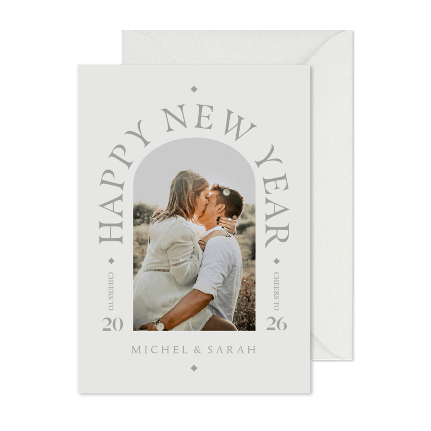 Fotokarte zu Neujahr 'Happy New Year' - Karteneindruck