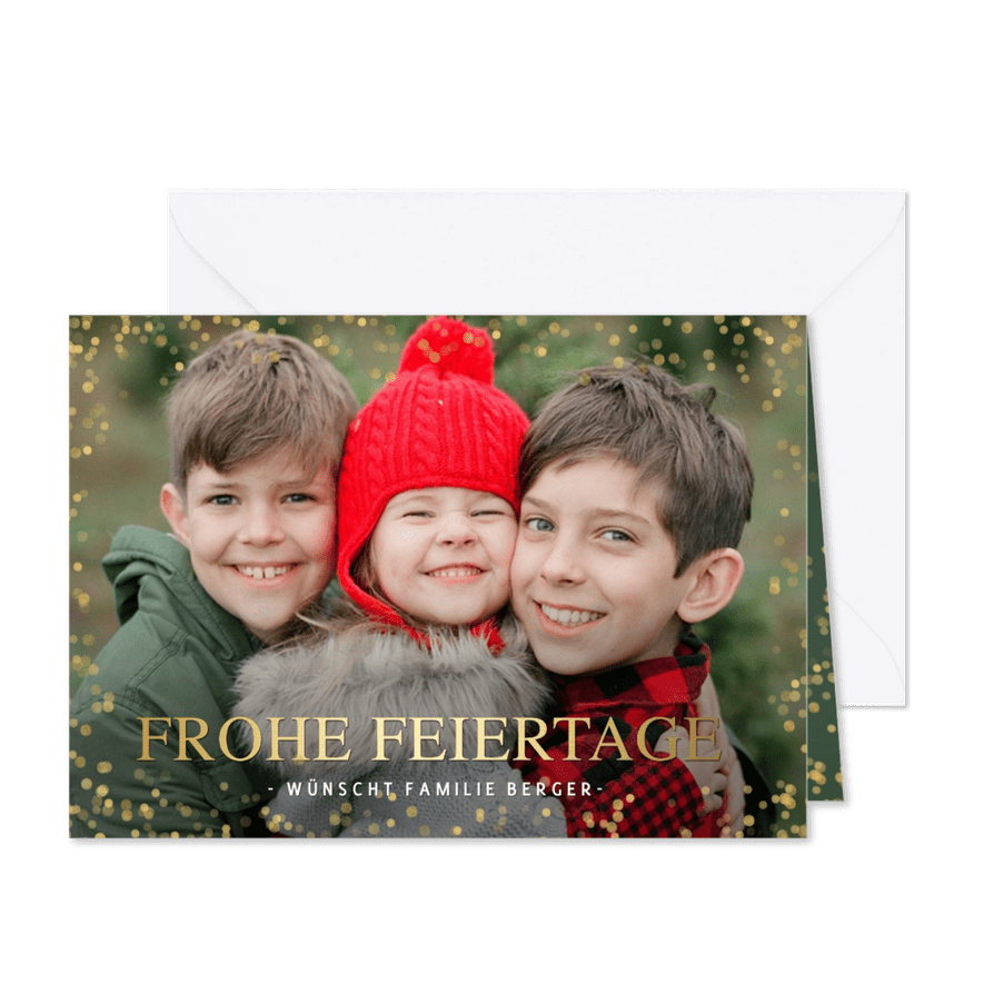Fotokarte zu Weihnachten 'Frohe Feiertage' - Karteneindruck