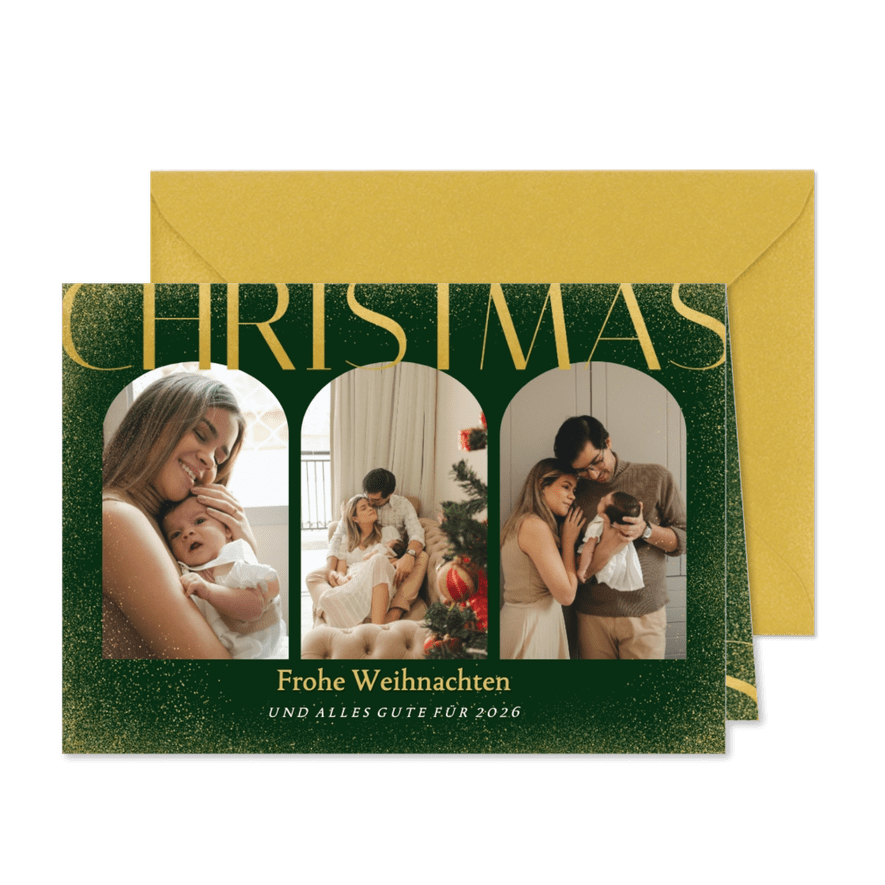 Fotokarte zu Weihnachten mit Fotoreihe 'Christmas' - Karteneindruck