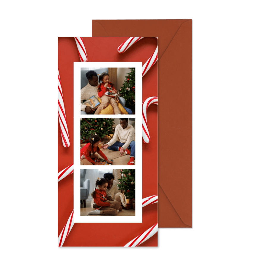Fotokarte Zuckerstangen zu Weihnachten - Kartenvorschau