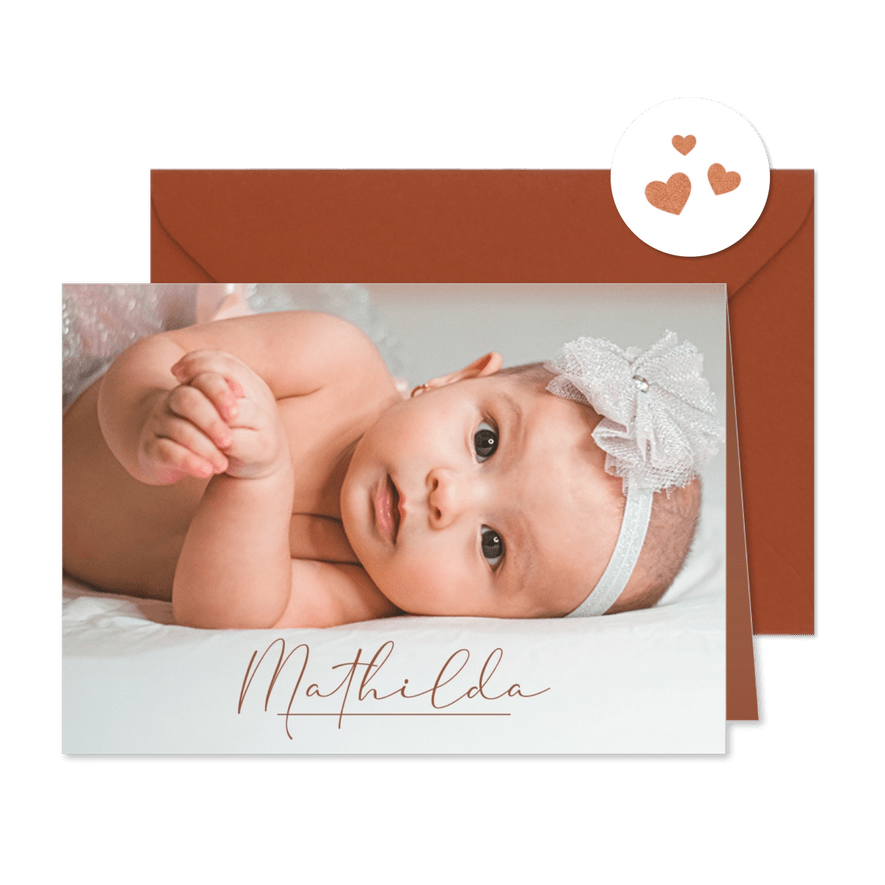 Fotokarte zur Geburt schlicht & stilvoll - Karteneindruck