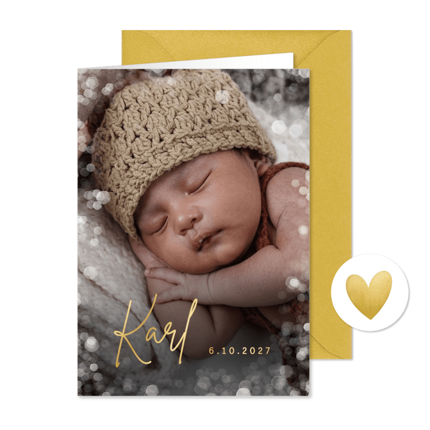 Fotokarte zur Geburt - Karteneindruck