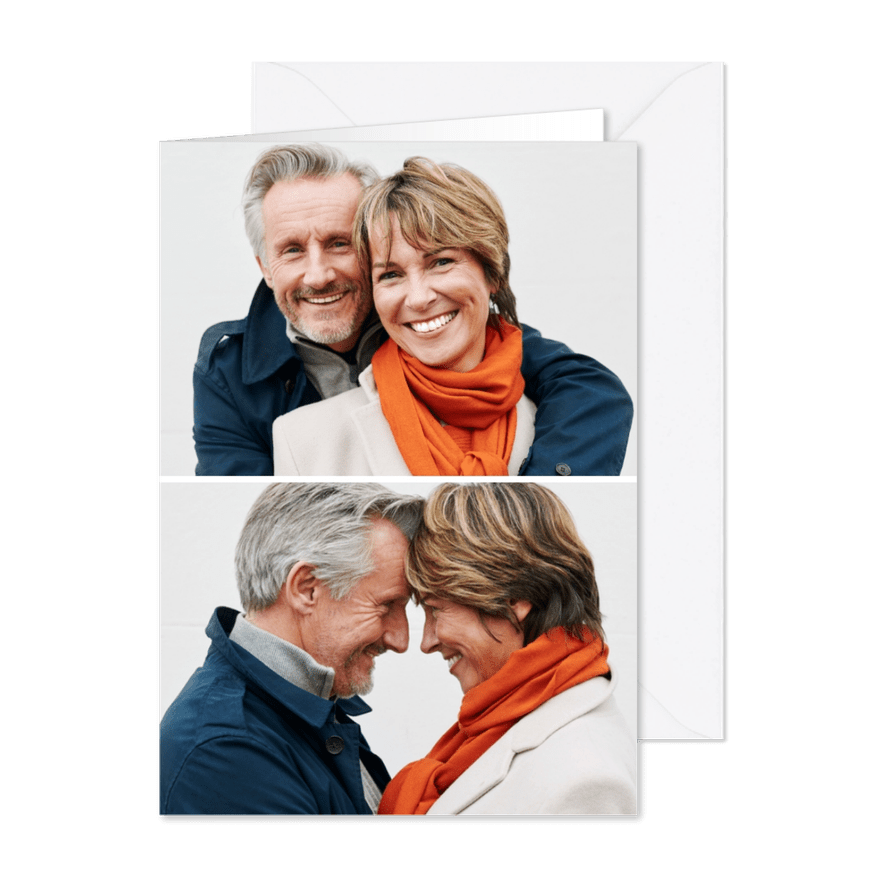 Fotokarte zwei Fotos im Querformat - Karteneindruck

