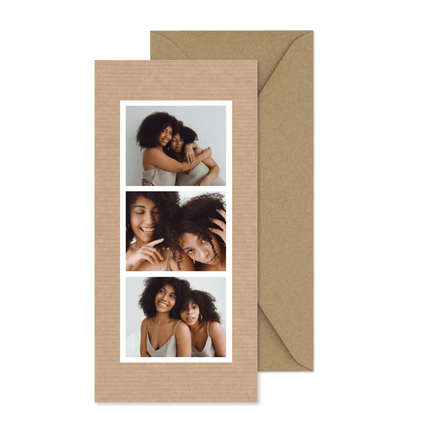 Fotostrip Grußkarte Kraftpapier Beste Freundinnen - Kartenvorschau