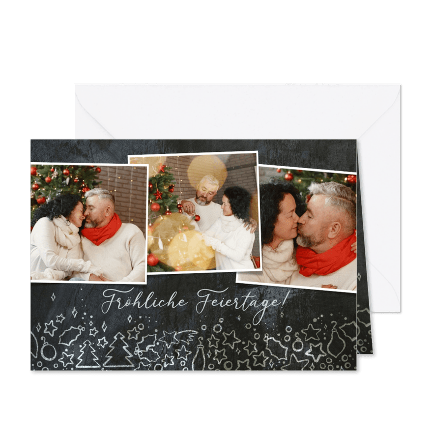 Fotoweihnachtskarte im Tafellook - Karteneindruck

