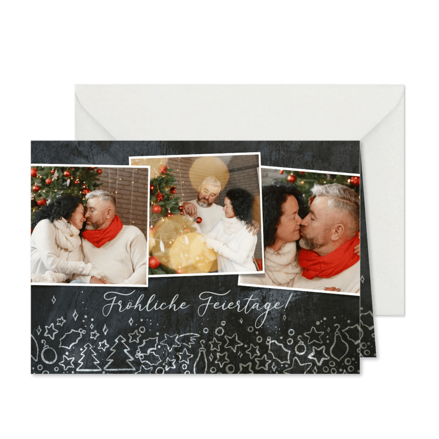 Fotoweihnachtskarte im Tafellook - Karteneindruck