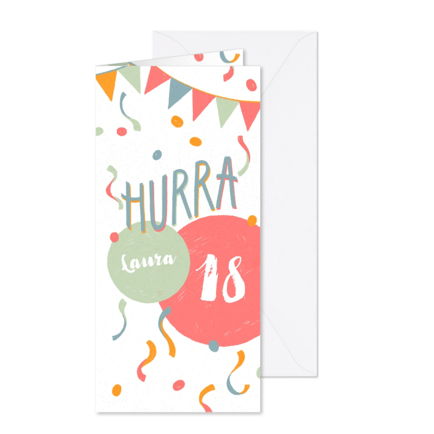 Fröhliche Geburtstagseinladung mit Konfetti - Karteneindruck
