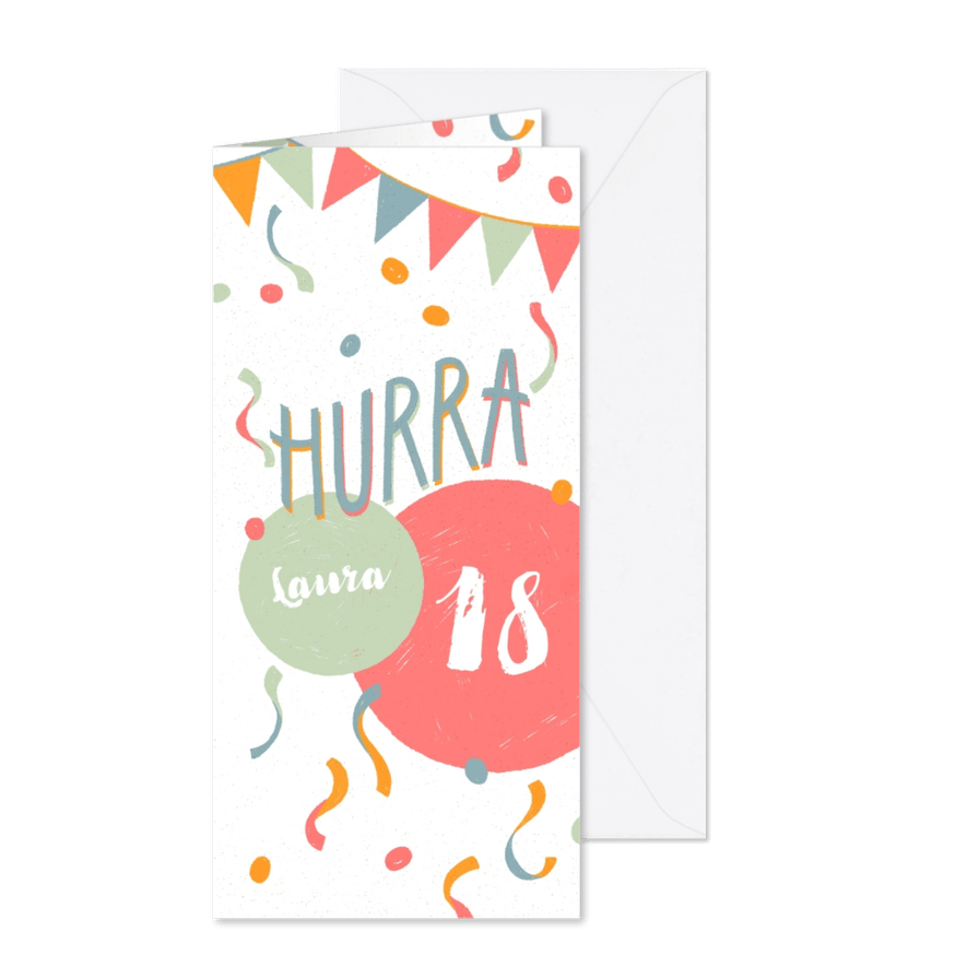 Fröhliche Geburtstagseinladung mit Konfetti - Karteneindruck
