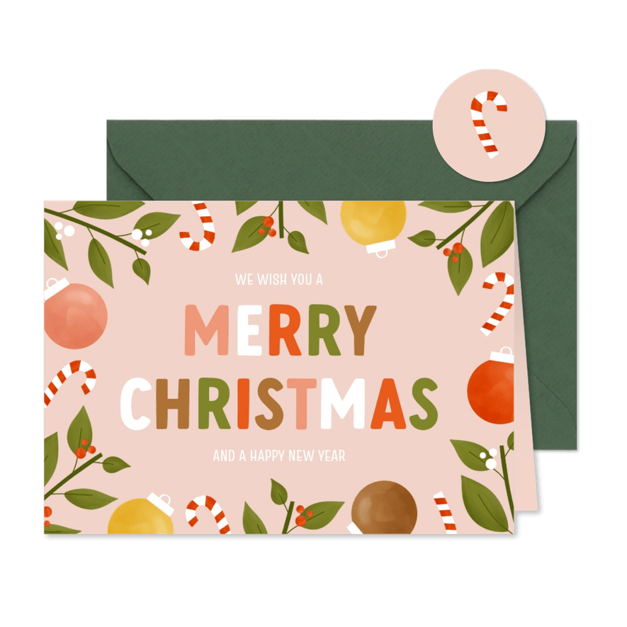 Fröhliche Weihnachtskarte 'Merry Christmas' - Karteneindruck