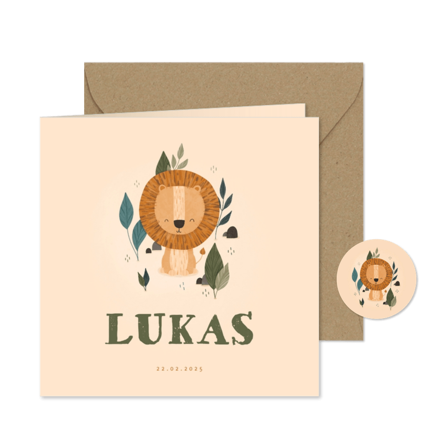 Geburtskarte Kleiner Löwe Foto innen - Karteneindruck

