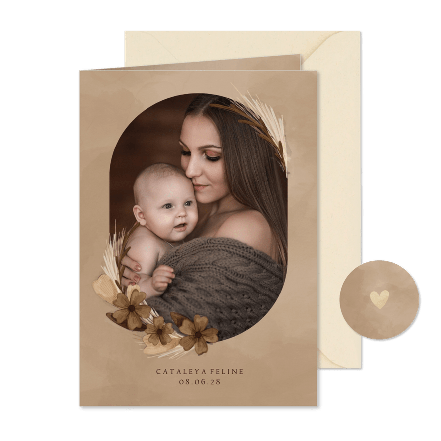 Geburtskarte natürlich mit großem Foto - Karteneindruck