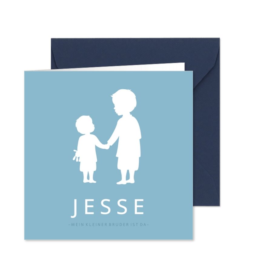 Geburtskarte Silhouette großer Bruder kleiner Bruder - Karteneindruck