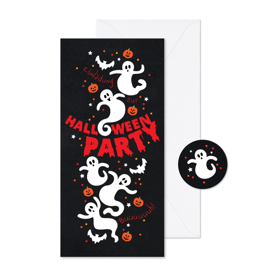 Geburtstageinladung Halloweenparty - Karteneindruck
