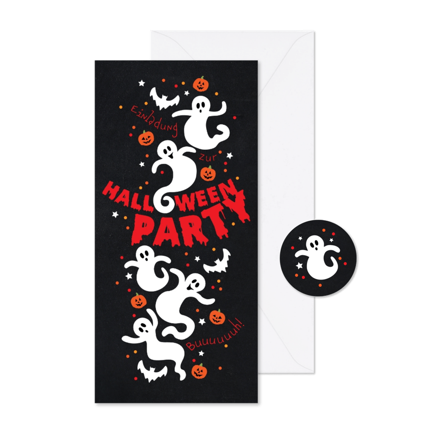 Geburtstageinladung Halloweenparty - Karteneindruck