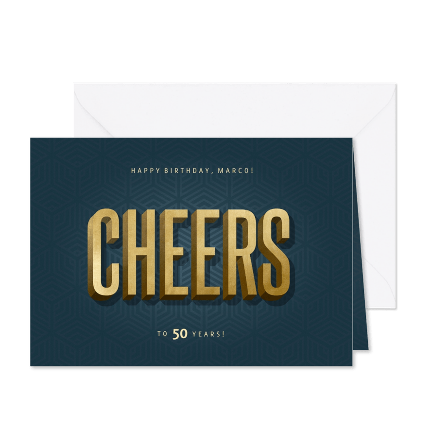 Geburtstags-Glückwunschkarte Cheers - Karteneindruck