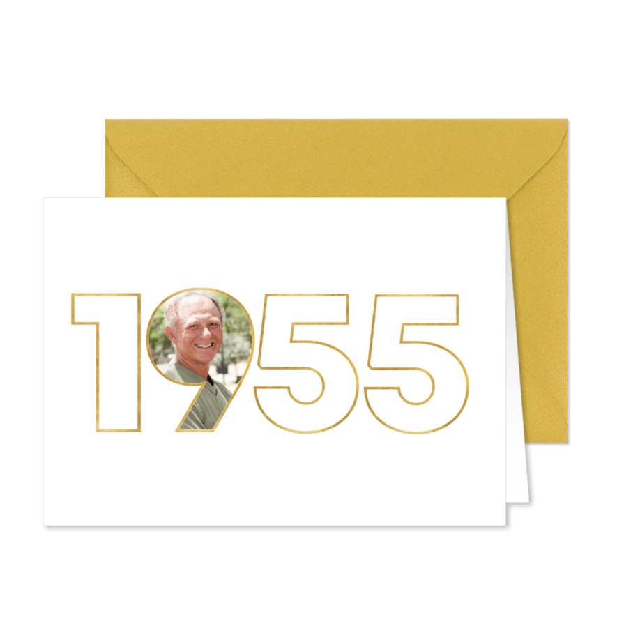 Geburtstagseinladung 1955 mit Foto - Karteneindruck
