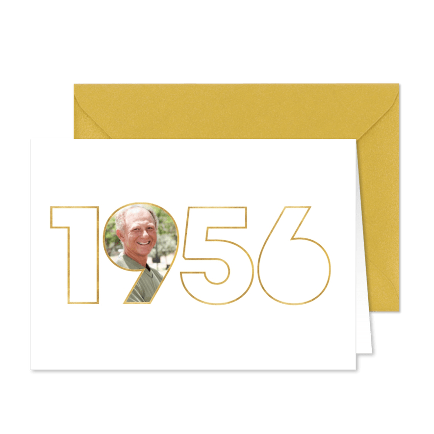 Geburtstagseinladung 1956 mit Fotocollage - Karteneindruck