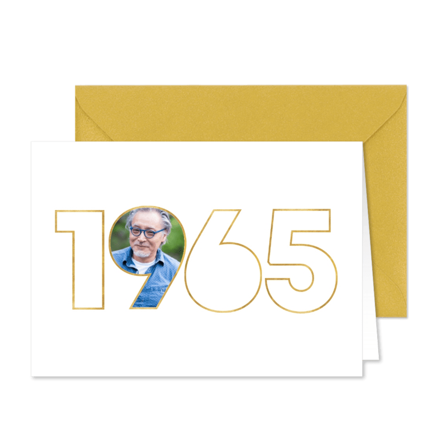 Geburtstagseinladung 1965 mit Foto - Karteneindruck
