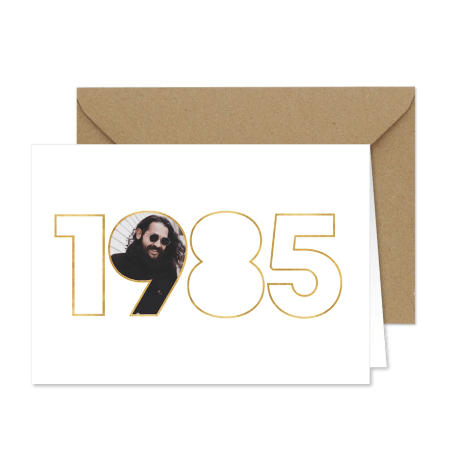 Geburtstagseinladung 1985 mit Foto - Karteneindruck