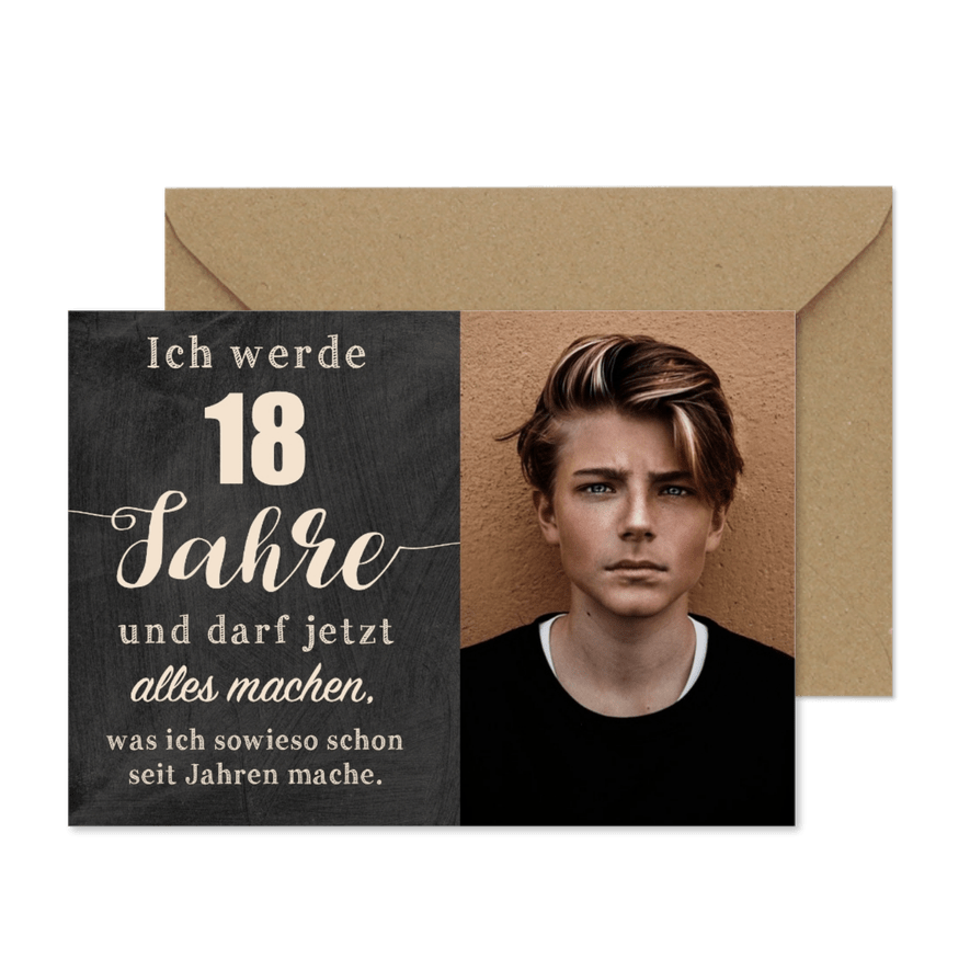 Geburtstagseinladung Alles machen mit 18 - Karteneindruck