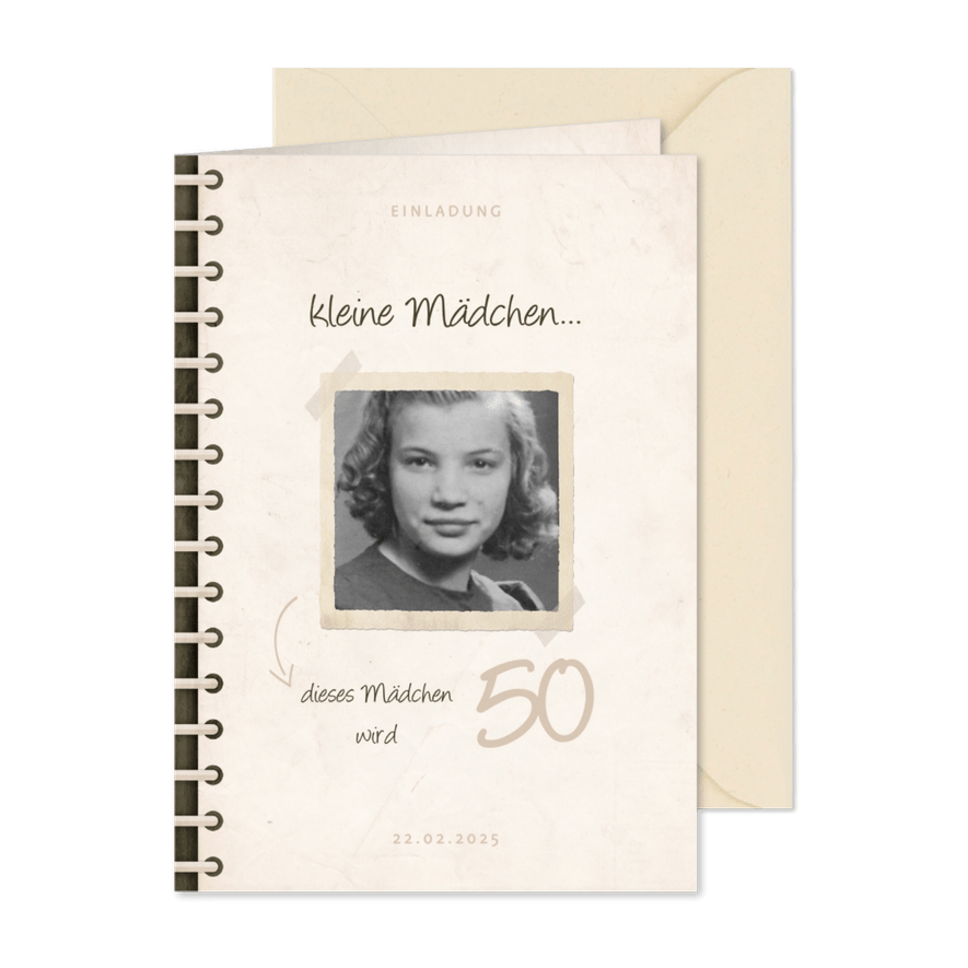 Geburtstagseinladung Fotobuch 'kleine Mädchen werden groß' - Karteneindruck