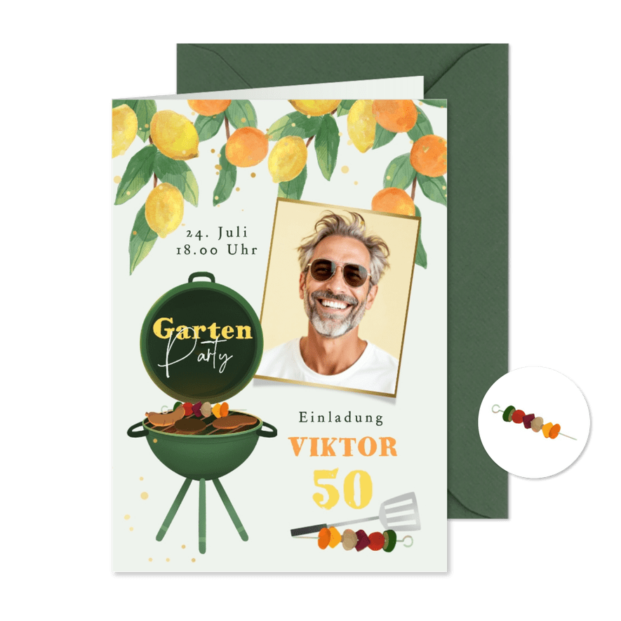 Geburtstagseinladung Garten-BBQ-Party - Kartenvorschau
