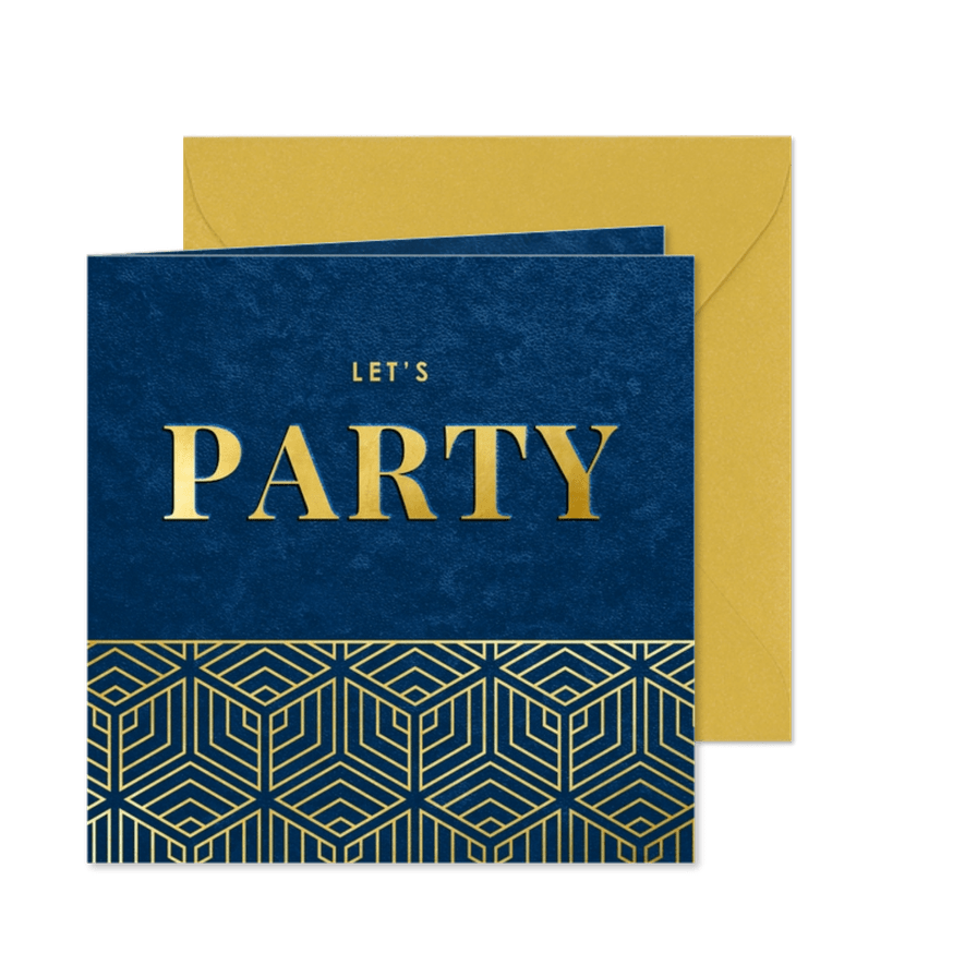 Geburtstagseinladung grafisch 'Let's party' - Karteneindruck
