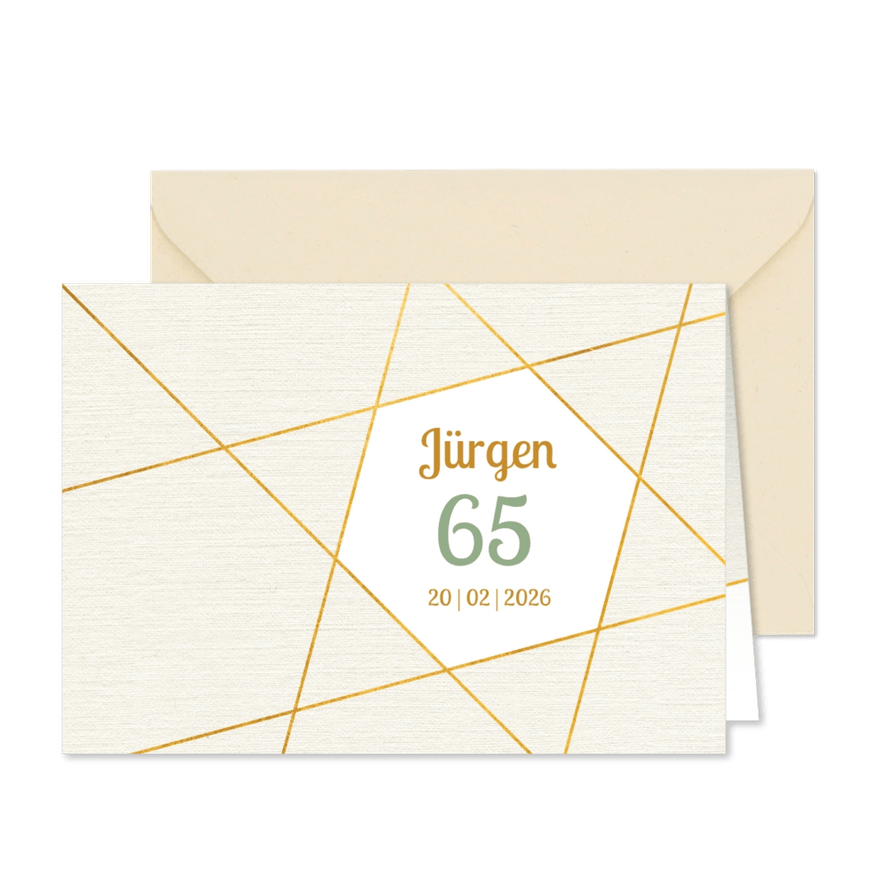 Geburtstagseinladung grafisch mit wählbarem Hintergrund - Karteneindruck