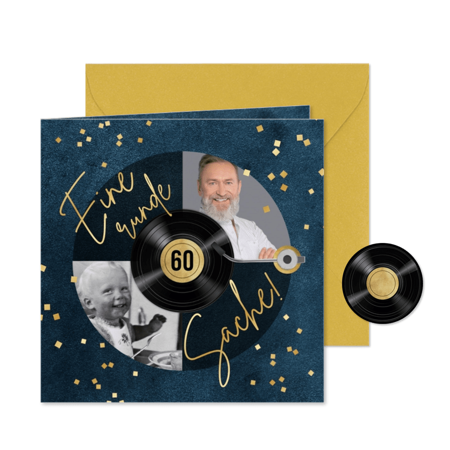 Geburtstagseinladung Schallplatte - Karteneindruck
