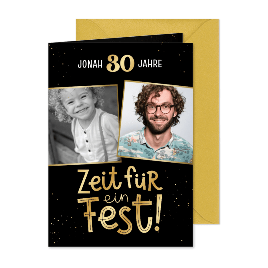 Geburtstagseinladung 'Zeit für ein Fest' - Karteneindruck