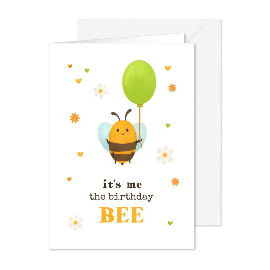Geburtstagsgrußkarte 'Birthday Bee' - Karteneindruck