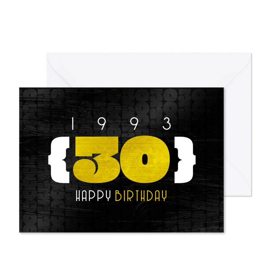 Geburtstagskarte 30 Happy Birthday - Karteneindruck
