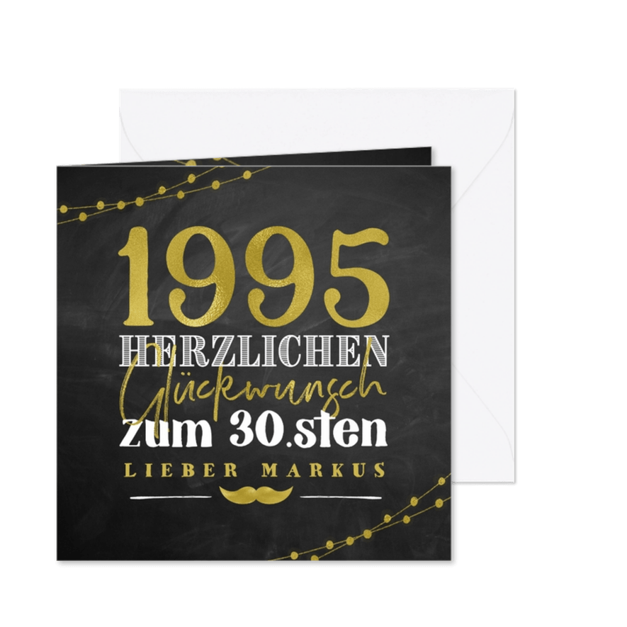 Geburtstagskarte 30 Jahre 1995 - Karteneindruck