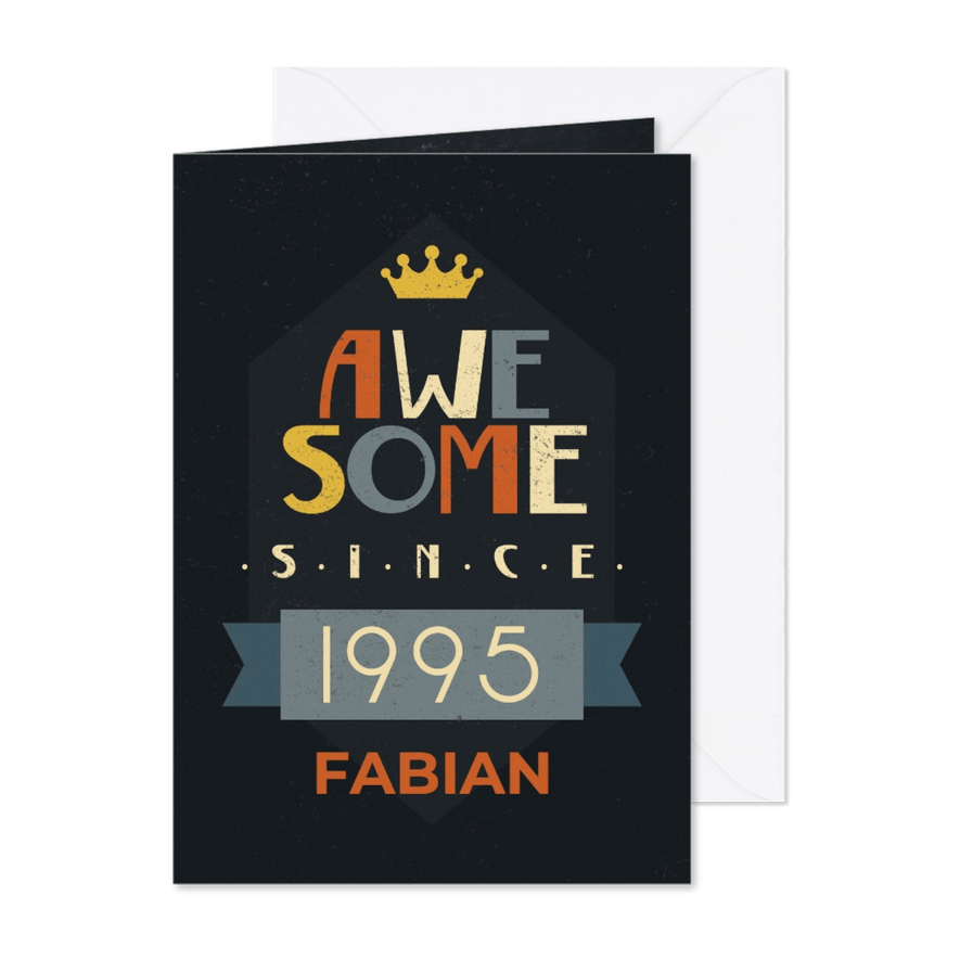 Geburtstagskarte 30 Jahre Vintage 'Awesome Since 1995' - Karteneindruck