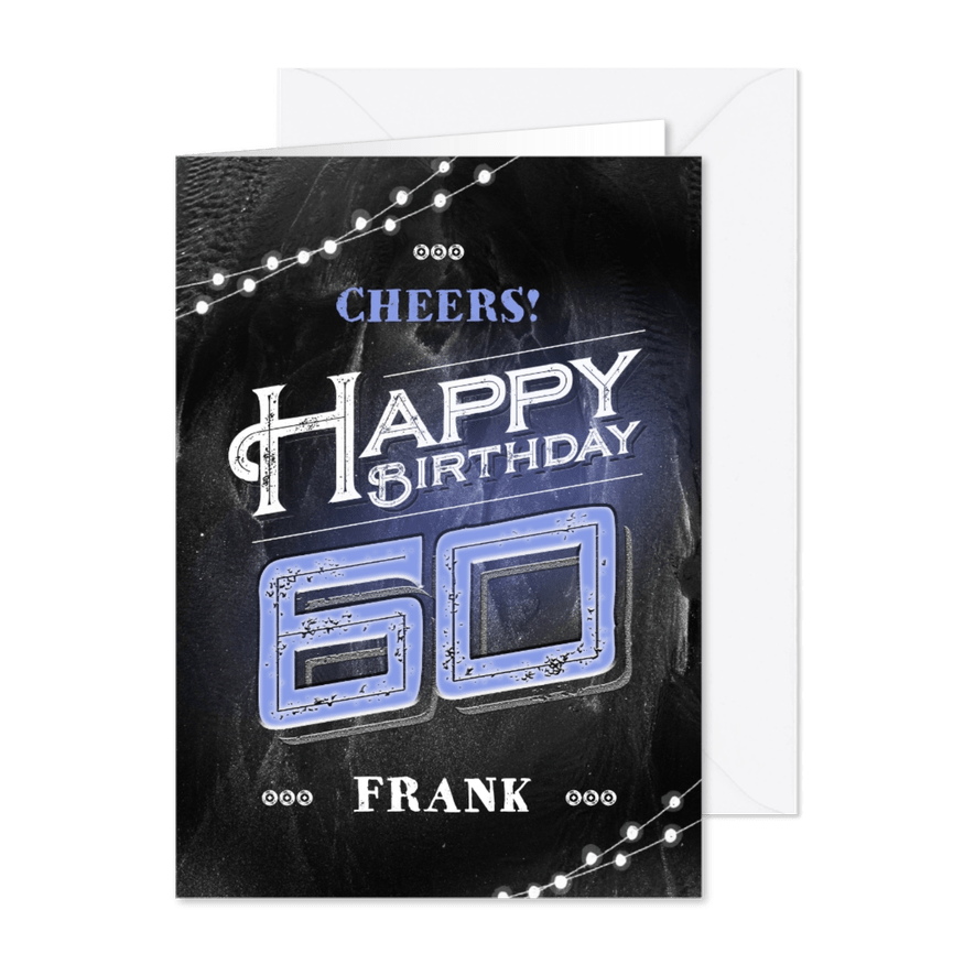 Geburtstagskarte 60 Happy birthday - Karteneindruck