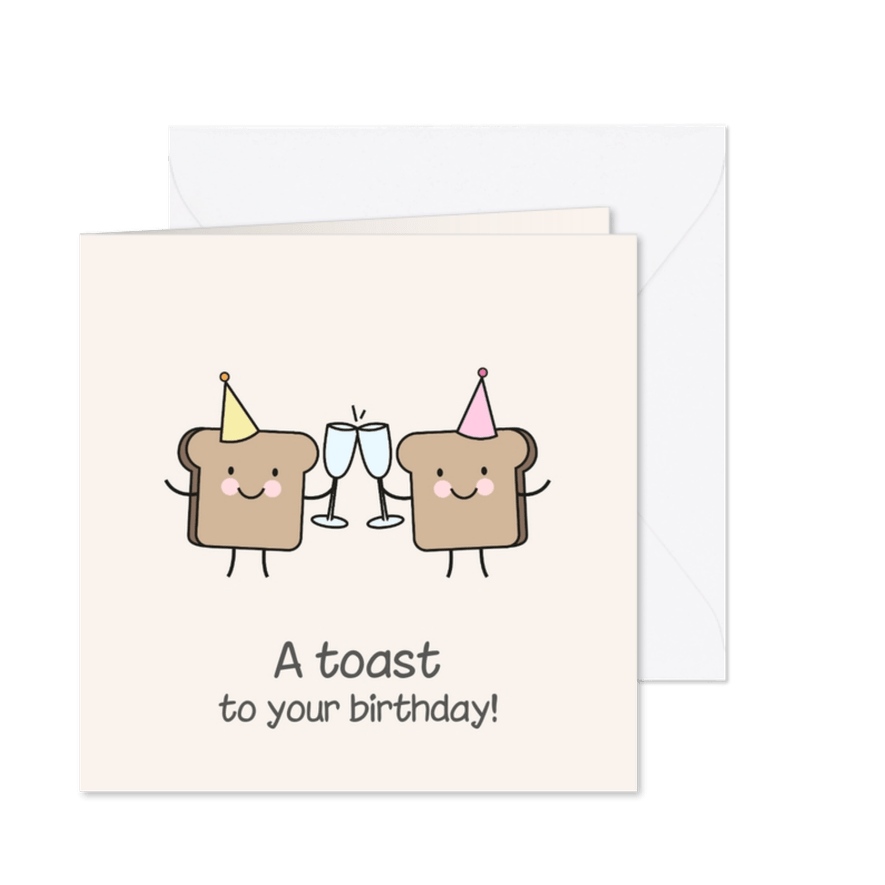 Geburtstagskarte 'A toast to your birthday' - Karteneindruck
