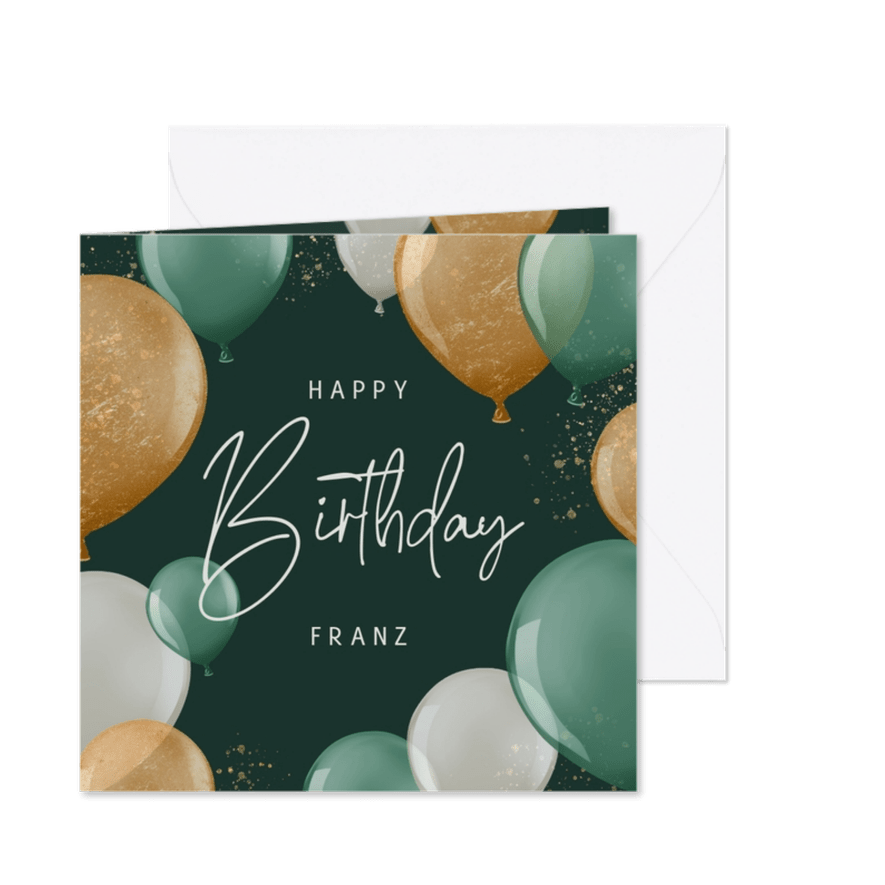Geburtstagskarte Ballons 'happy birthday' - Karteneindruck