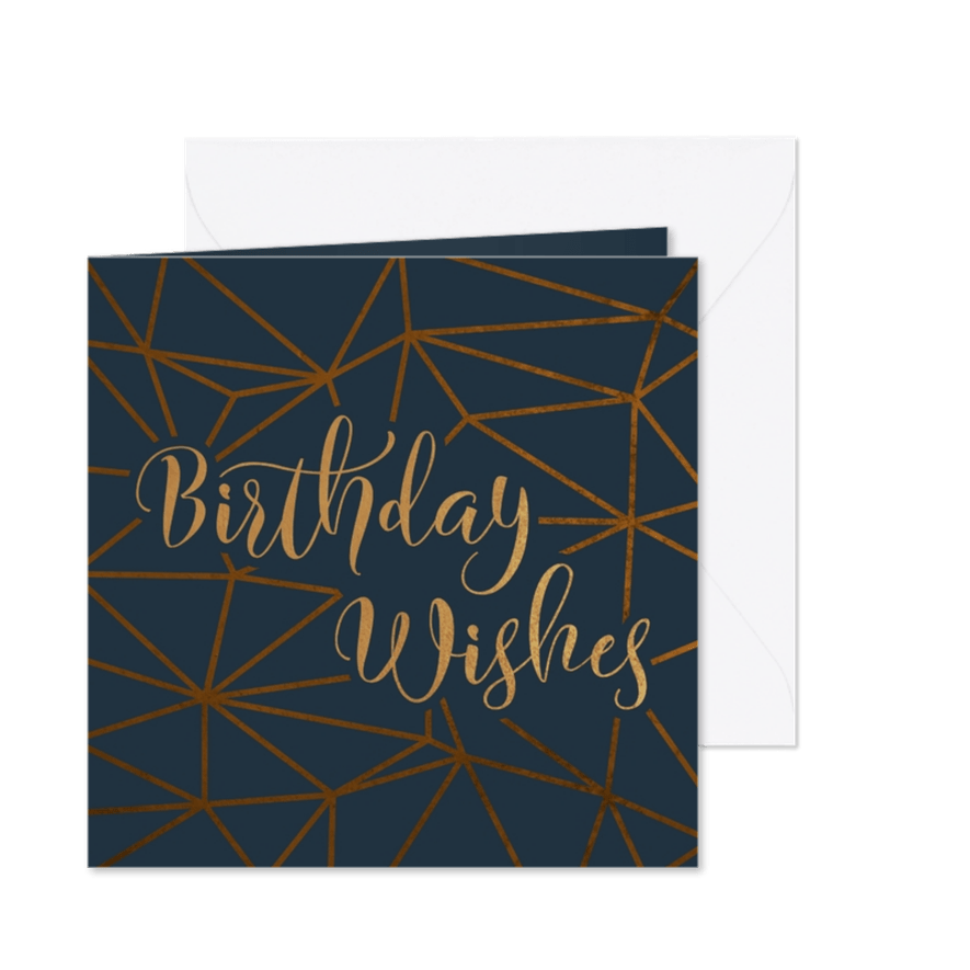 Geburtstagskarte Birthday geometrisch dunkelblau - Karteneindruck