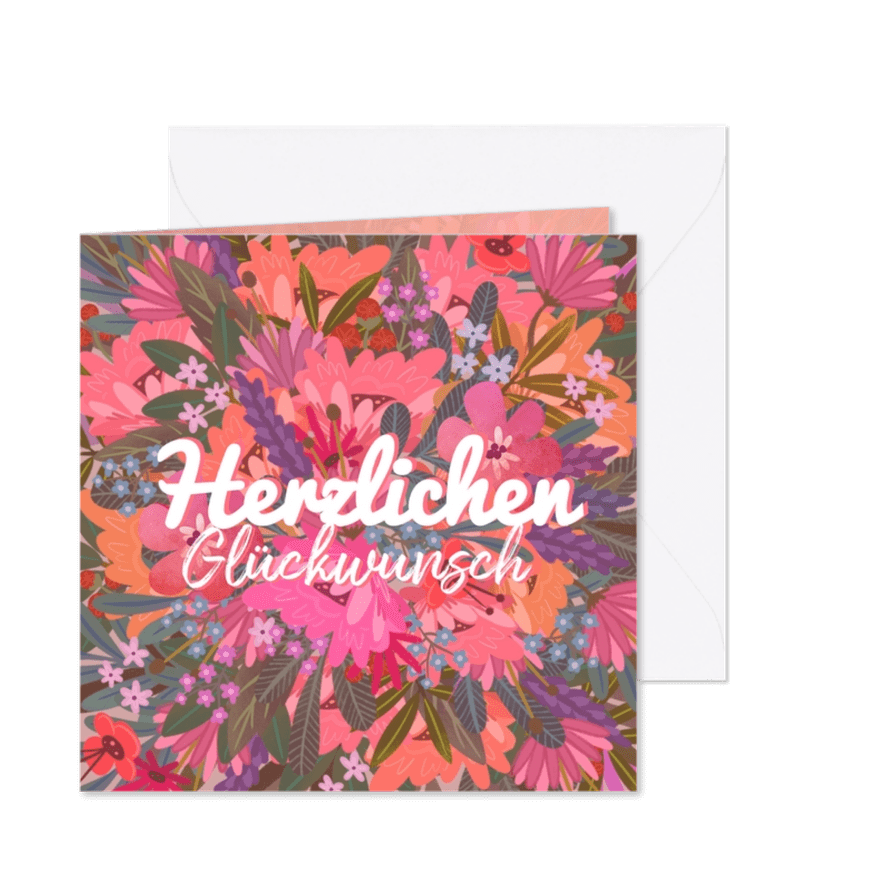 Geburtstagskarte Blüten & Blätter - Karteneindruck