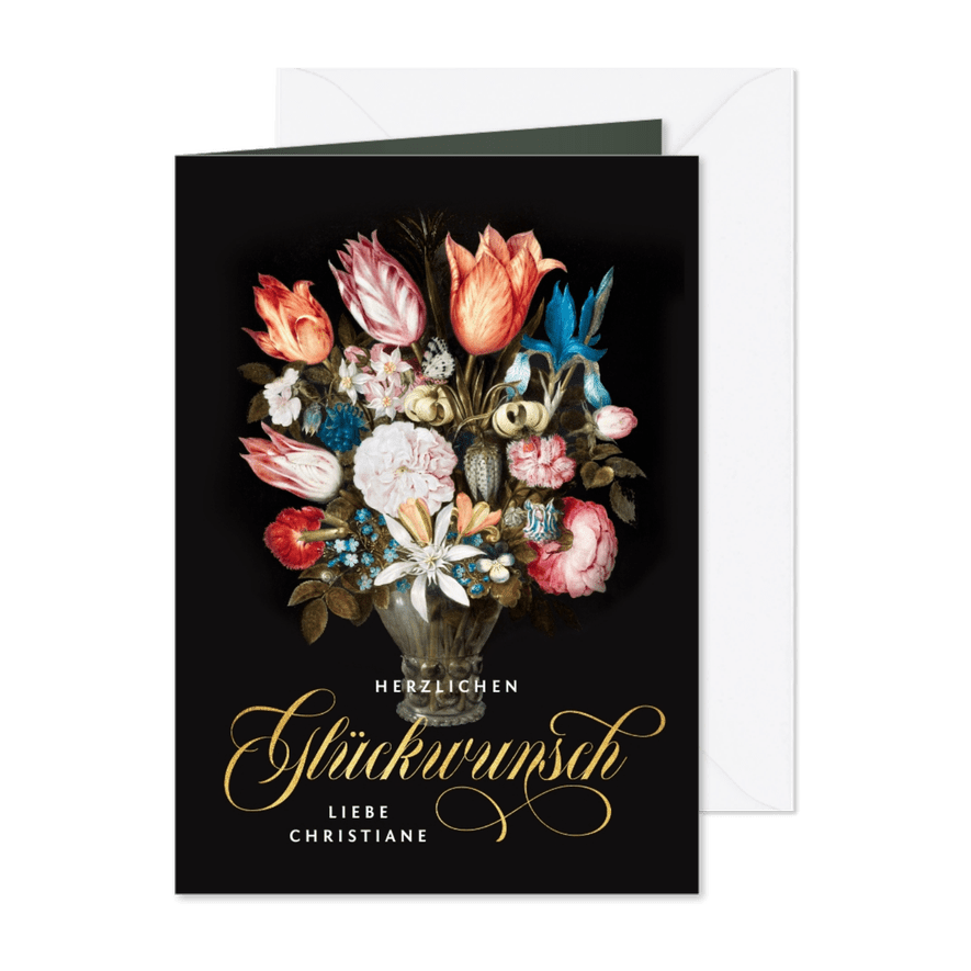 Geburtstagskarte Blumenbouquet - Karteneindruck