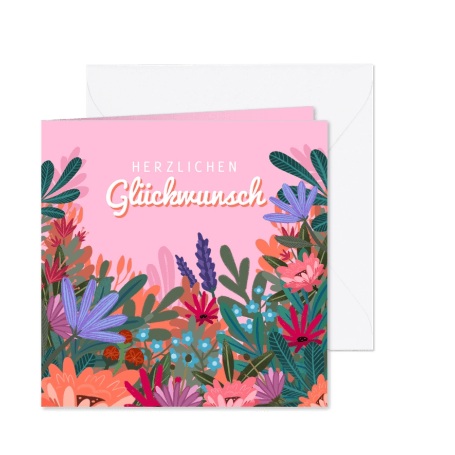 Geburtstagskarte Blumenwiese - Karteneindruck
