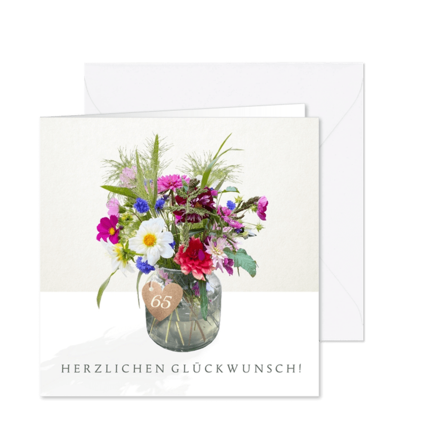 Geburtstagskarte bunter Blumenstrauß - Karteneindruck