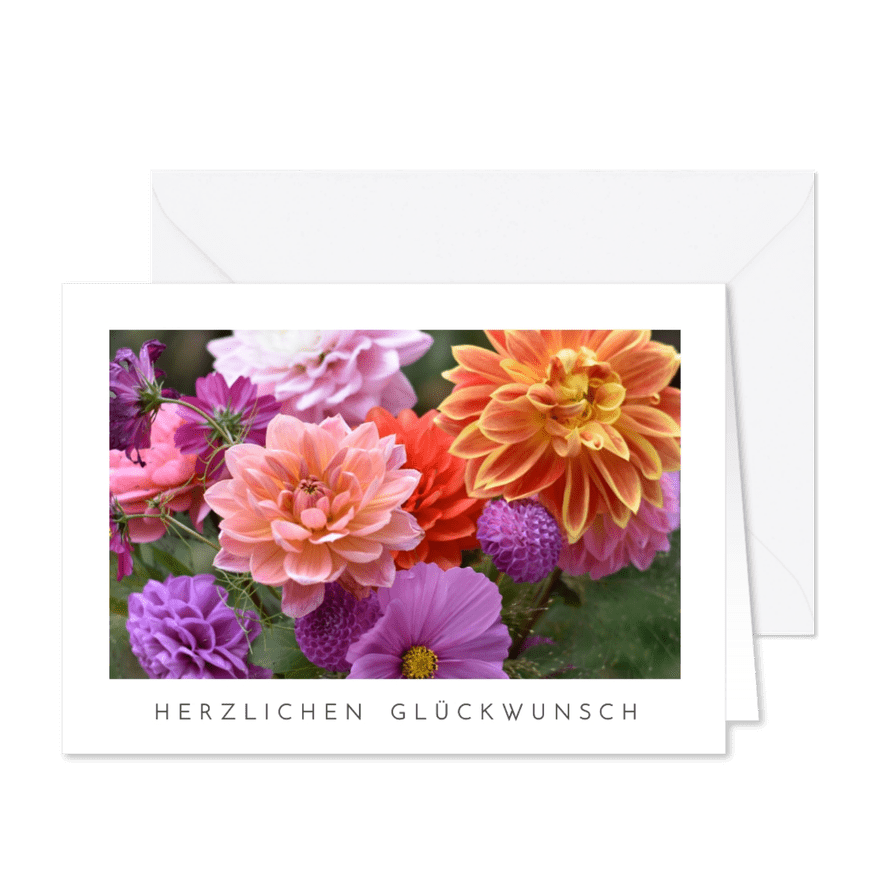 Geburtstagskarte Dahlien Naturfotografie Glückwünsche - Karteneindruck