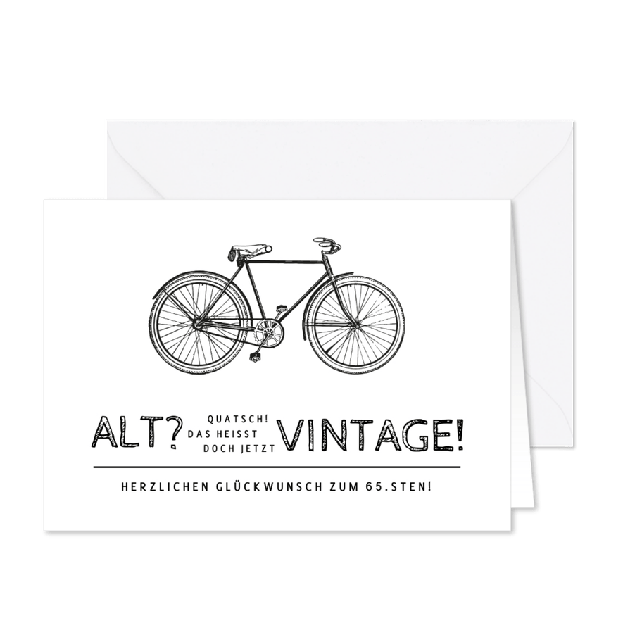 Geburtstagskarte Fahrrad Vintage - Karteneindruck
