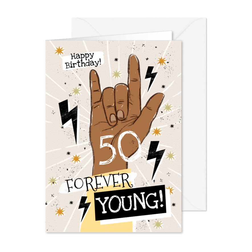 Geburtstagskarte 'Forever Young' - Karteneindruck