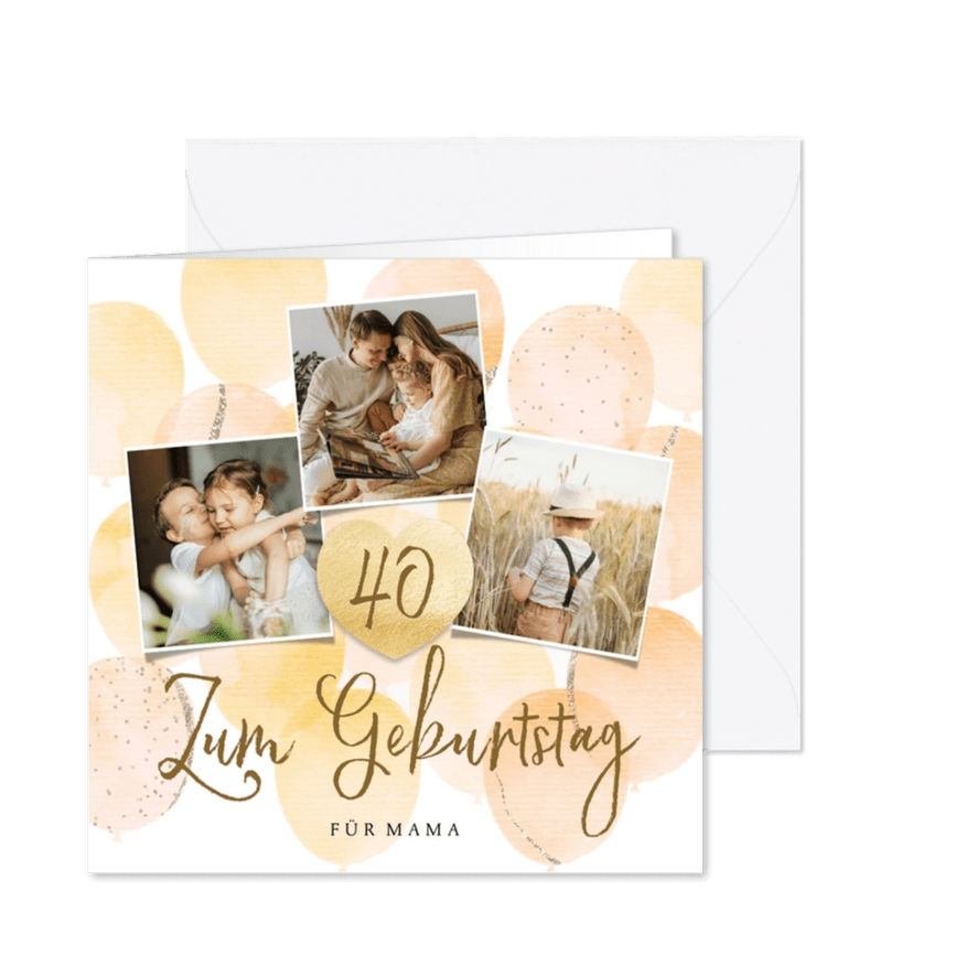 Geburtstagskarte Fotocollage und Herz - Karteneindruck