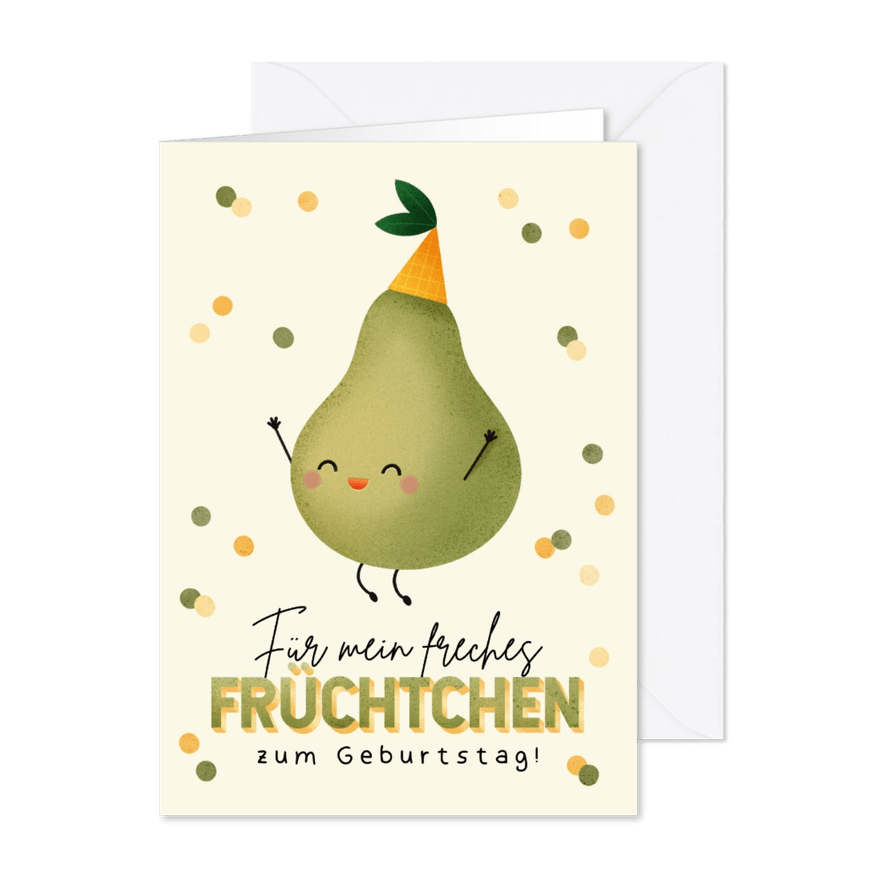 Geburtstagskarte 'Freches Früchtchen' - Karteneindruck